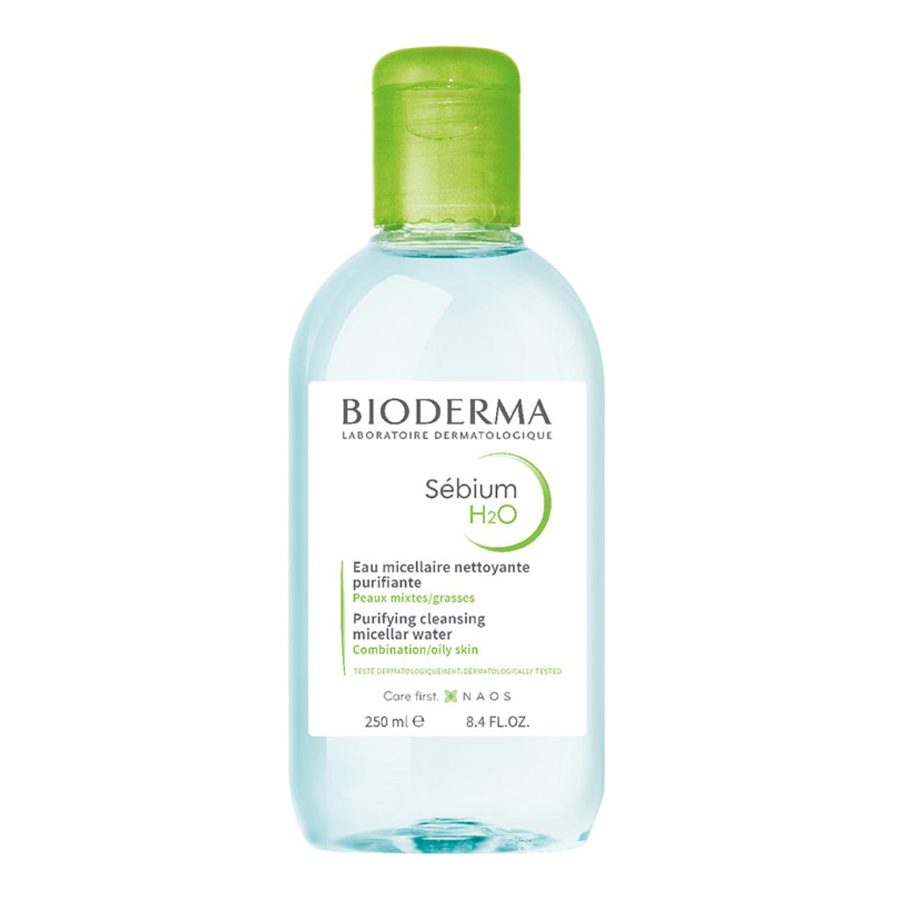 Bioderma Sebium H2O Purifying Micellar Cleansing Water and Makeup Removing Solution with Zinc Gluconate & Copper Sulphate For Combination to Oily Skin 250 ml