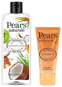 PEARS Pure and Gentle Daily Cleansing Facewash, 150 g & Pears Naturale Nourishing Coconut Water Bodywash, 250 ml
