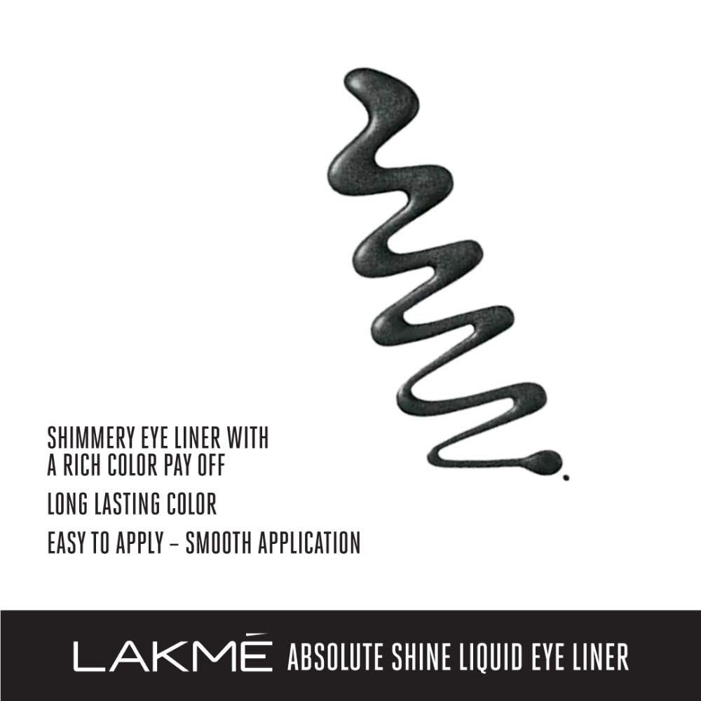 Lakmé Absolute Shine Glossy Liquid Eye Liner, Black, 4.5Ml And Lakmé Eyeconic Kajal, Classic Brown, 0.35G