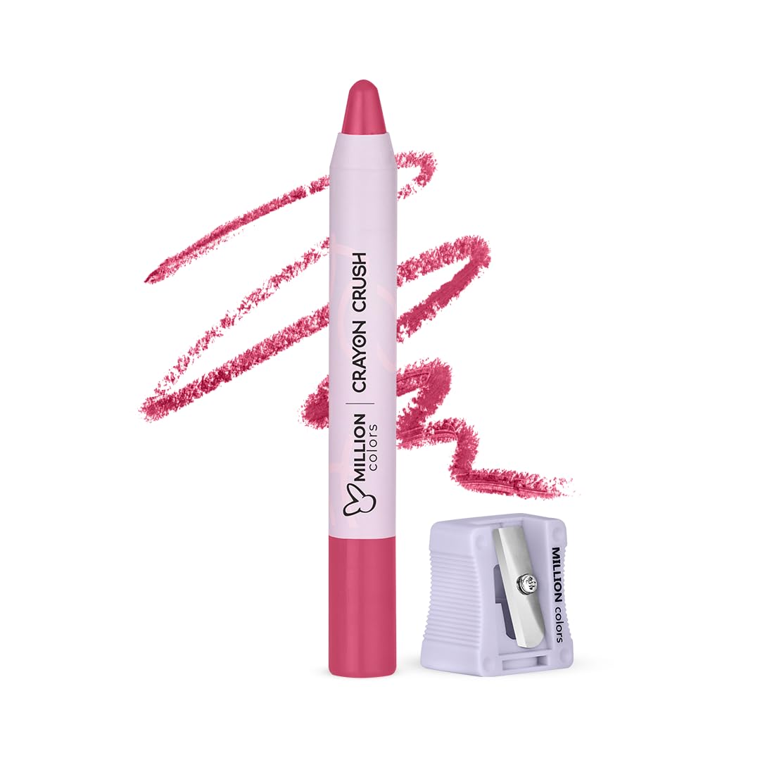 Million Colors Lip Crayon Lipstick | 8H Long-Lasting Matte | Hydrating & Lightweight | Highly Pigmented | Smudge-Proof & Transfer-Proof | Hyaluronic Acid & Shea Butter (Barbie Crush 05, 3g)