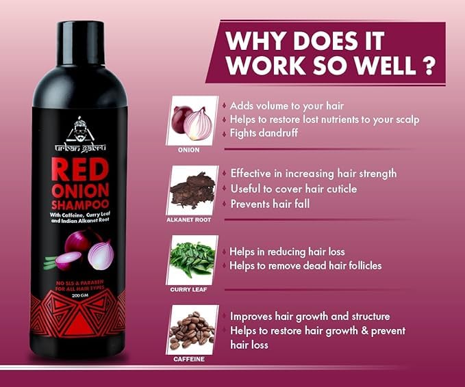 Urbangabru Hair Comb Aqua Wax (260 ML) & Natural Red Onion Shampoo (200 GM) - Mens Grooming Combo Kit