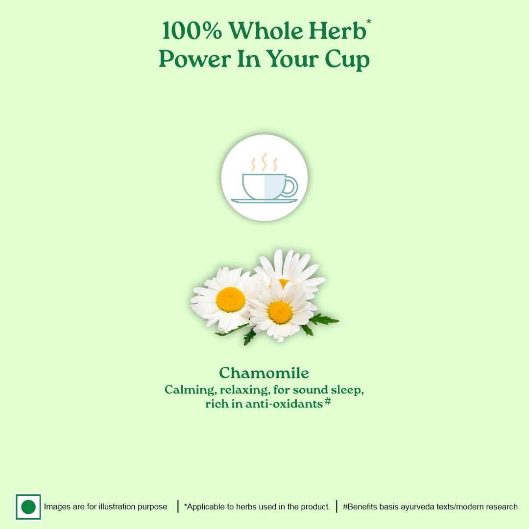 A TATA Product - Organic India Simply Chamomile Infusion, 25 Tea Bags, Certified Organic, Soothing & Relaxing, Caffeine-Free, Whole Herb Blend