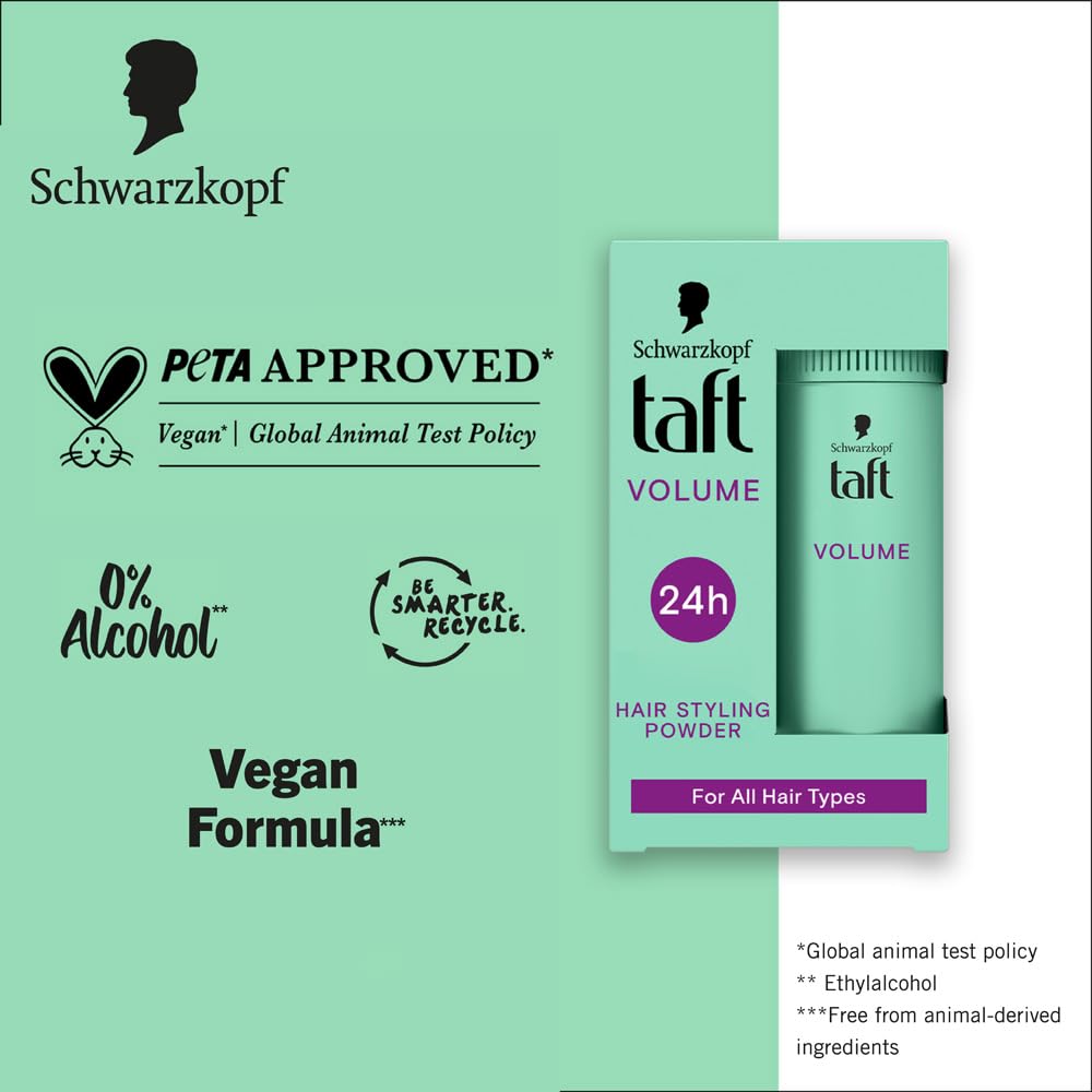 Schwarzkopf TAFT Instant Hair Styling Volume Powder For Fuller Volume And Thickness, Lasts 24 Hours Without Stickiness And Residues | For All Hair Type - 10 Grams