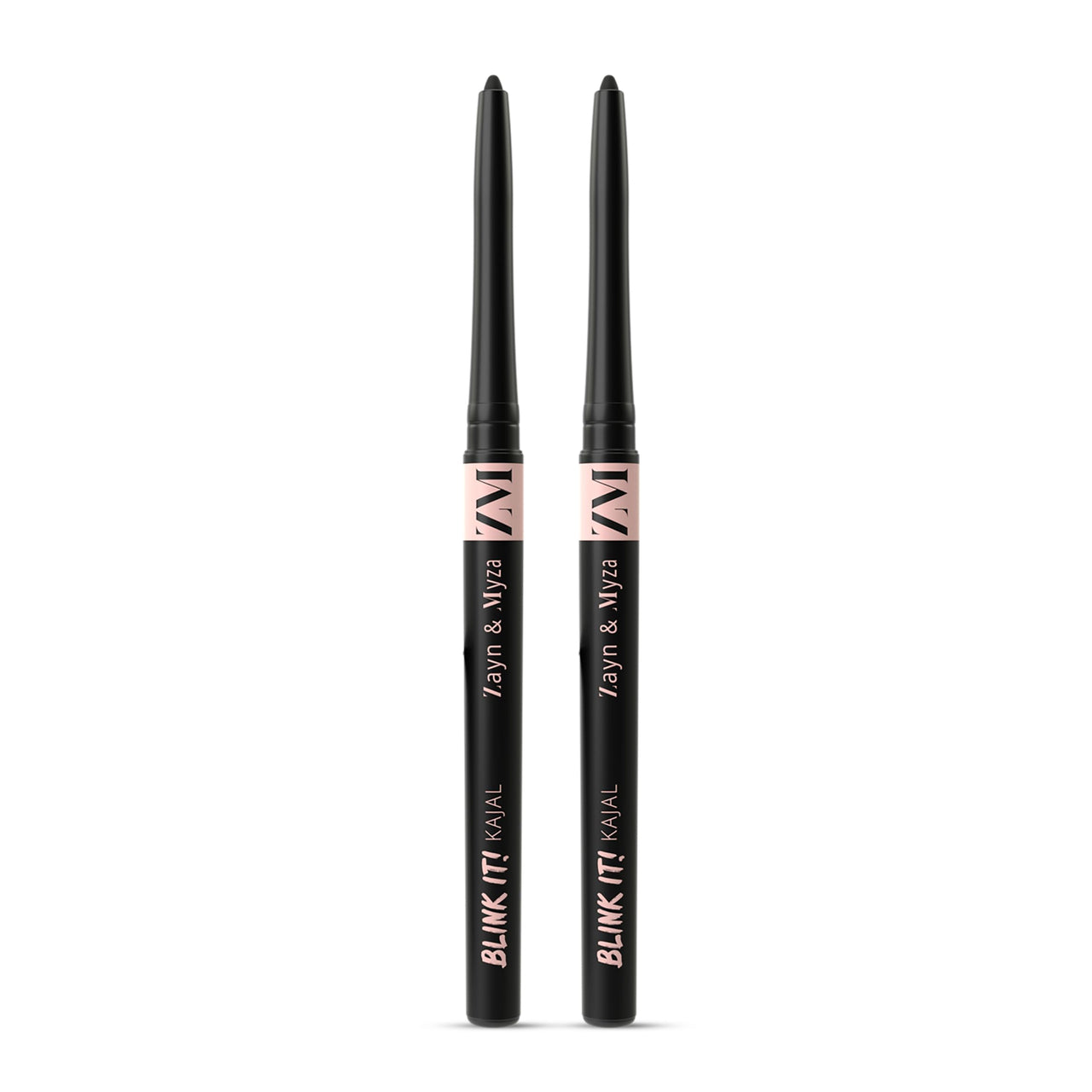 Zm Zayn & Myza Blink It Kajal -24 Hour, Smudge Proof, Waterproof, Jet Black, 0.7 g (Pack Of 2) Matte Finish
