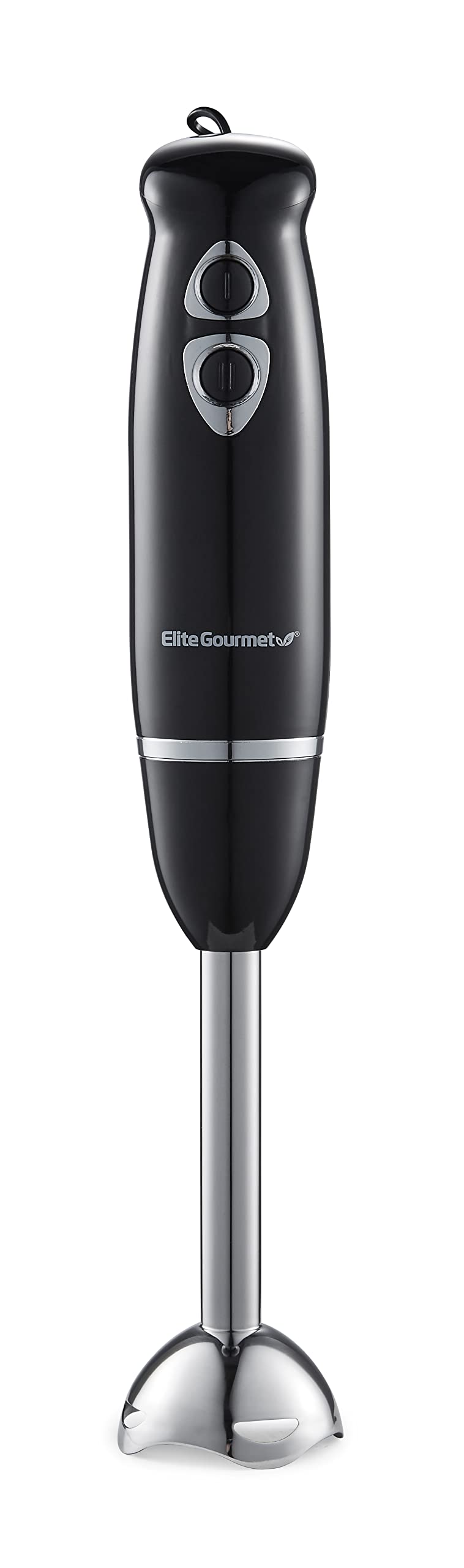 Elite Gourmet EHB1015 Immersion Hand Blender 500 Watts 2 Speed Mixing with Stainless Steel Blades, Detachable Wand Stick Mixer, Smoothies, Baby Food, Soup, Black Black/Stainless Steel Immersion Blenders