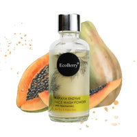 EcoBerry Papaya Enzyme Face Wash Powder | Talc Free, Hypoallergenic, Sensitive Skin 100% Pure, Organic | Natural | Alcohol Free | Preservative Free | Chemical Free | Vegan 30g