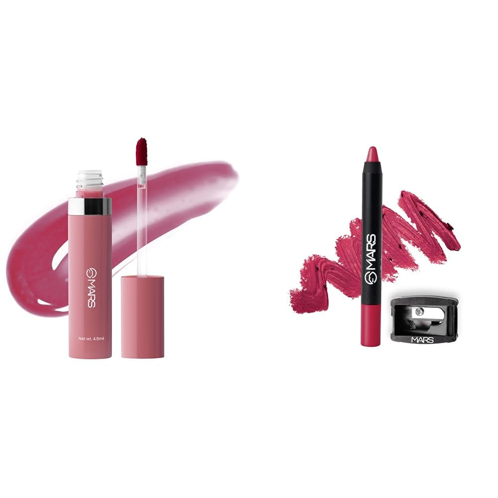 MARS Drip Lip Mist for Women (4.5 ml) (02-Mulberry Drip) Long Lasting Crayon Lipstick up to 12 Hours Stay | Matte Finish | Waterproof | Won't Smudge Won't Budge Lip Crayon (3.5 gm) (18-I Am Confident)