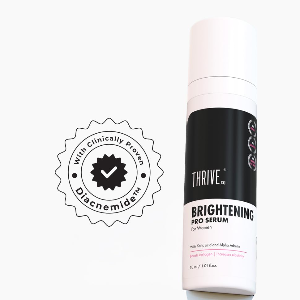 ThriveCo Skin Brightening PRO Serum For Women with Probiotic Rice Water, Vit C, Kojic Acid, Alpha Arbutin & Glutathione | Anti-ageing, Boosts Collagen, Clears Skin & Removes Dark Spots | 30ml