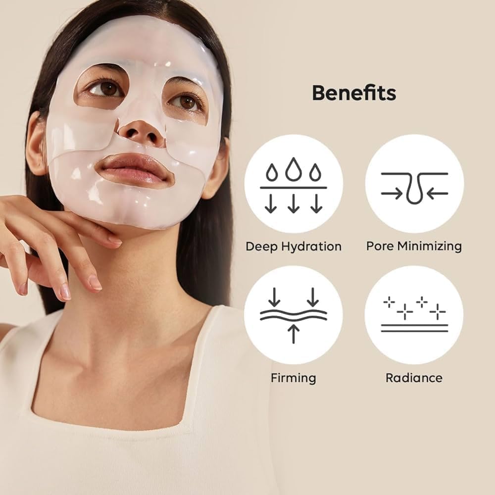 2 Pcs Collagen Overnight Face Mask | Korean Glass Skin Hydrogel Mask for Deep Hydration, Pigmentation, Anti-Aging & Pore Minimizing | Hyaluronic Acid, Niacinamide, Vitamin E & Centella(Pack of 2)