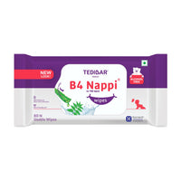 TEDIBAR Combo Pack of Moisturising Baby Bathing Bar 75gx2(Pack of 1) + B4 Nappi Baby Wipes - 30 | Alcohol and Preservative-Free Baby Wipes | Dermatologically Tested - By Torrent Pharma