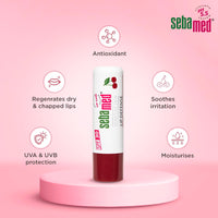 Sebamed Lip defense 4.8gm, Cherry | SPF 30 |Lip balm for Dry & Chapped lips with natual oil & Vitamin E | UV protection | Dermatologically tested