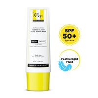 SunScoop 3% Niacinamide Fluid Sunscreen | Ultra-Light Texture | SPF 50+ PA++++| Fast Absorption, Prevents Tanning & Sunburn | 8 Hrs+ SPF Protection, for Oily Skin & No White Cast | Reduces pigmentation | All SkinTypes | 45ml