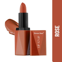 Seven Seas Lip To Lip Matte Full Coverage Long Lasting Lipstick | Smooth Application | Transferproof & Smudge Proof | Highly Pigemented Lipstick for Women (Rose)