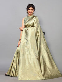 Satrani Women's Jacquard Poly Silk Saree With Unstitched Blouse Piece