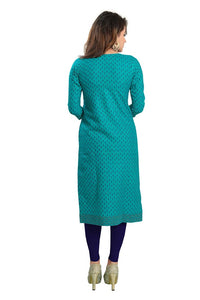 DREAM & DZIRE Women Printed Staight Cotton Kurti.