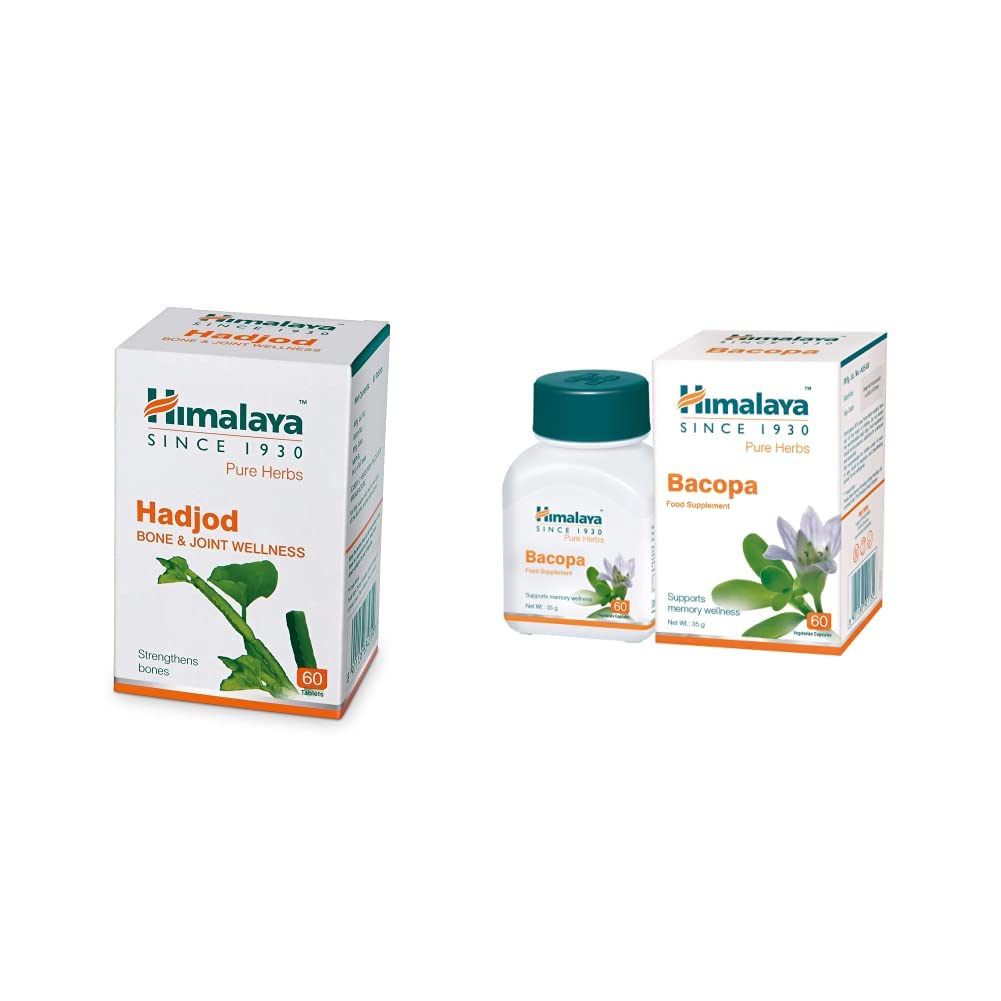 Himalaya Wellness Pure Herbs Hadjod Bone & Joint Wellness - 60 Tablet & Himalaya Wellness Pure Herbs Brahmi Mind Wellness - 60 Tablet