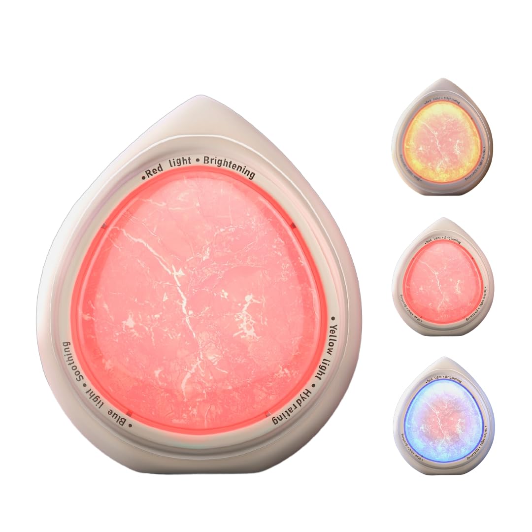Numour ARIA Jade Stone LED Facial Device | For Fine Lines, Wrinkles & Acne | with Yellow, Blue & Red Light Therapy for Face | Smart Rechargeable Skincare Tool for Moisturizer, Serum & Face Masks