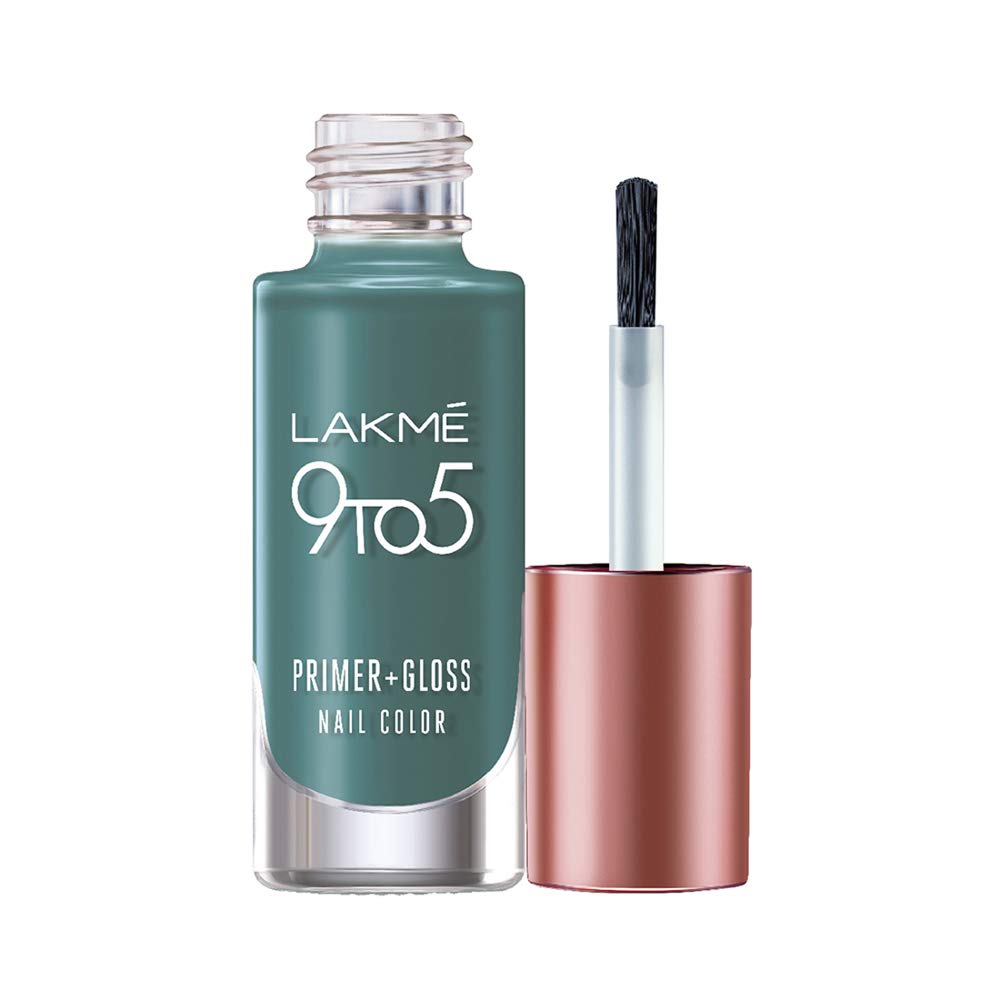 LAKMÉ 9 To 5 Primer + Gloss Glossy Finish Nail Colour, Teal Deal, 6 Ml And Lakme 9 To 5 Primer + Gloss Nail Colour, Lilac Link, 6 Ml