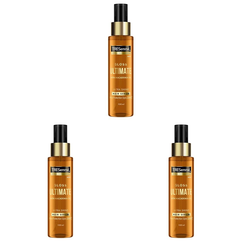 TRESemme Gloss Ultimate Ultra Shine Hair Serum 100ml with Macadamia Oil & Vitamin E, for Super shiny Finish (Pack of 3)