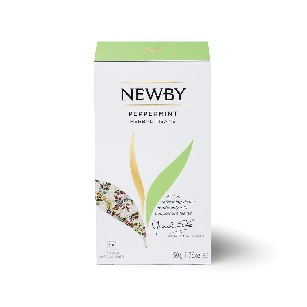 Newby Peppermint Herbal Tisane, 25 Biodegradable Tea Bags, Soothing Peppermint Leaves With Fresh Minty Taste | Iced Tea | Cooling Tea | 50 g