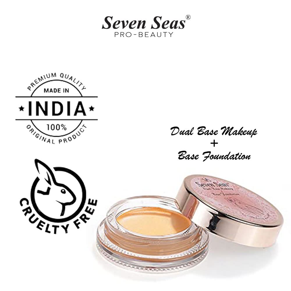 Seven Seas Mousse Foundation & Concealer - Lightweight, Full Coverage Matte Finish with SPF - Long Lasting Foundation for Face Makeup (Natural Beige)