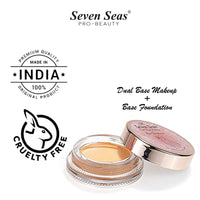 Seven Seas Mousse Foundation & Concealer - Lightweight, Full Coverage Matte Finish with SPF - Long Lasting Foundation for Face Makeup (Natural Beige)