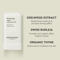 The Face Shop The Therapy Sunscreen Stick SPF50+ PA++++, Water Resistant, UVA/B Protection