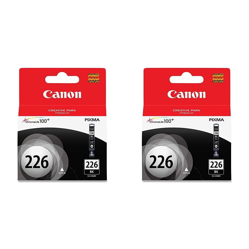 Canon CLI-226 Black Compatible to iP4820,iP4920,iX6520,MG5120,MG5320,MG5520,MG8120/MG6120,MG8220/MG6220,MX882,MX892/MX472 Printers (Pack of 2)