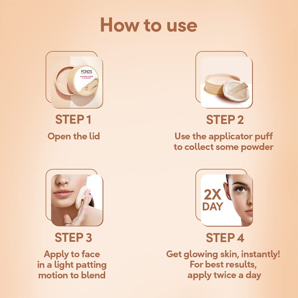 POND's Natural Glow Face Matte Powder For Normal Skin, Bb Glow - 30G, Pink