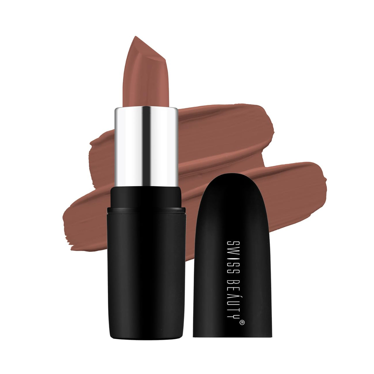 Swiss Beauty Pure Matte Creamy Lipstick | Non-drying, Highly pigmented Lipstick | Shade- Caramel, 3.8gm|