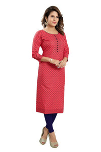 DREAM & DZIRE Women Printed Staight Cotton Kurti.