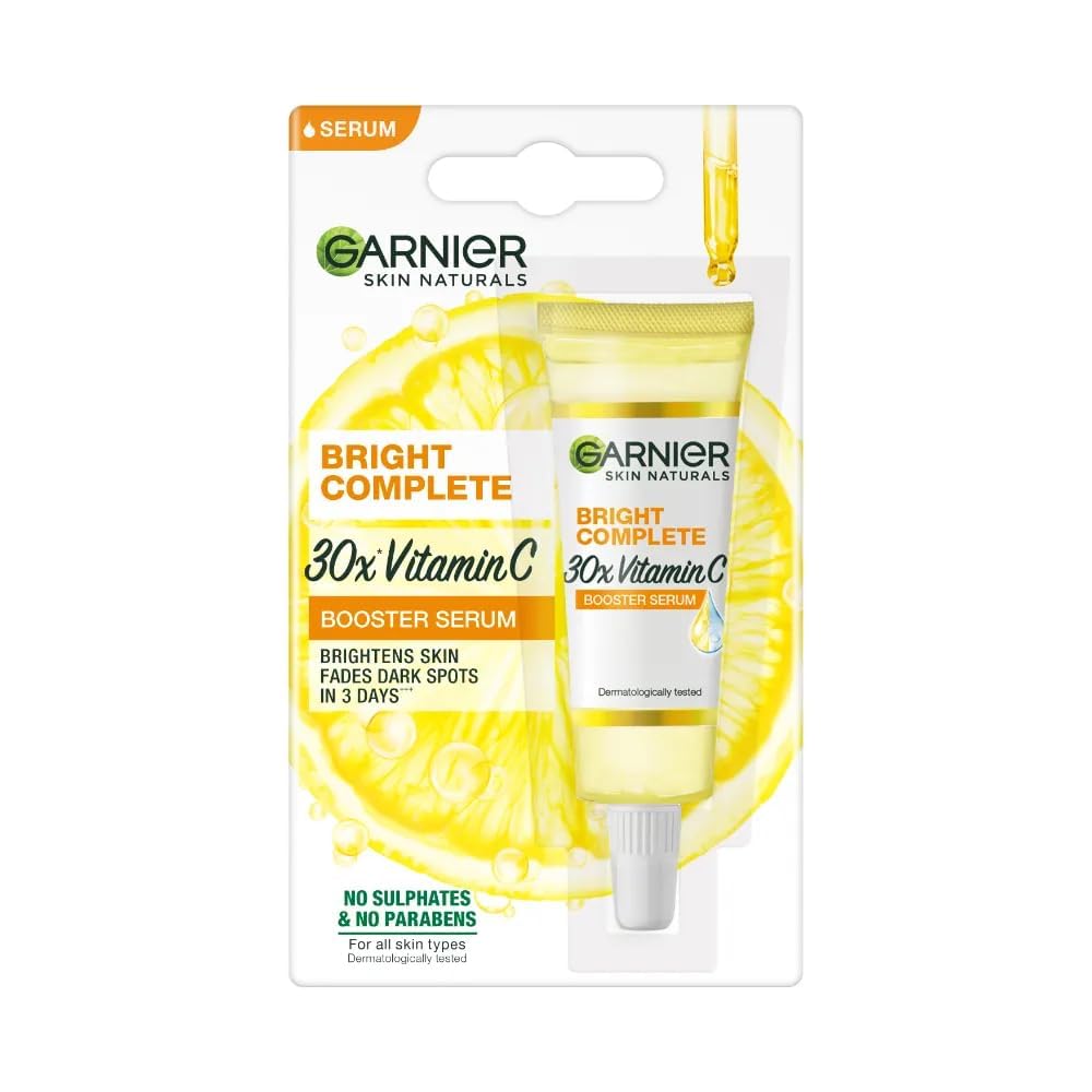 Garnier Color Naturals Creme Hair Color - Shade 3 Darkest Brown (70ml + 60g) + Bright Complete Vitamin C serum 7ml (2 ITEM IN SET)