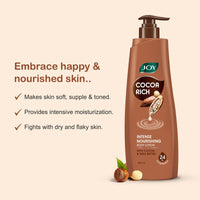 Joy Cocoa Rich Intense Nourishing Body Lotion (600ml) | 24 Hour Nourishment | With Shea Butter & Cocoa Butter | Suitable for Normal to Dry Skin | Non Sticky & Non Greasy Lightweight Body Lotion