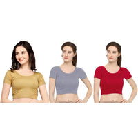 Life Win Stretchable Blouse 28 to 46 Size Cotton Lycra for Women