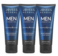 Jovees Herbal Men's Essential Advanced 4 in 1 Moisturizing Face Wash |with Vit C and Vit E | Gives Clean and Clear Skin |For All Skin Types 100G (Pack of 3)