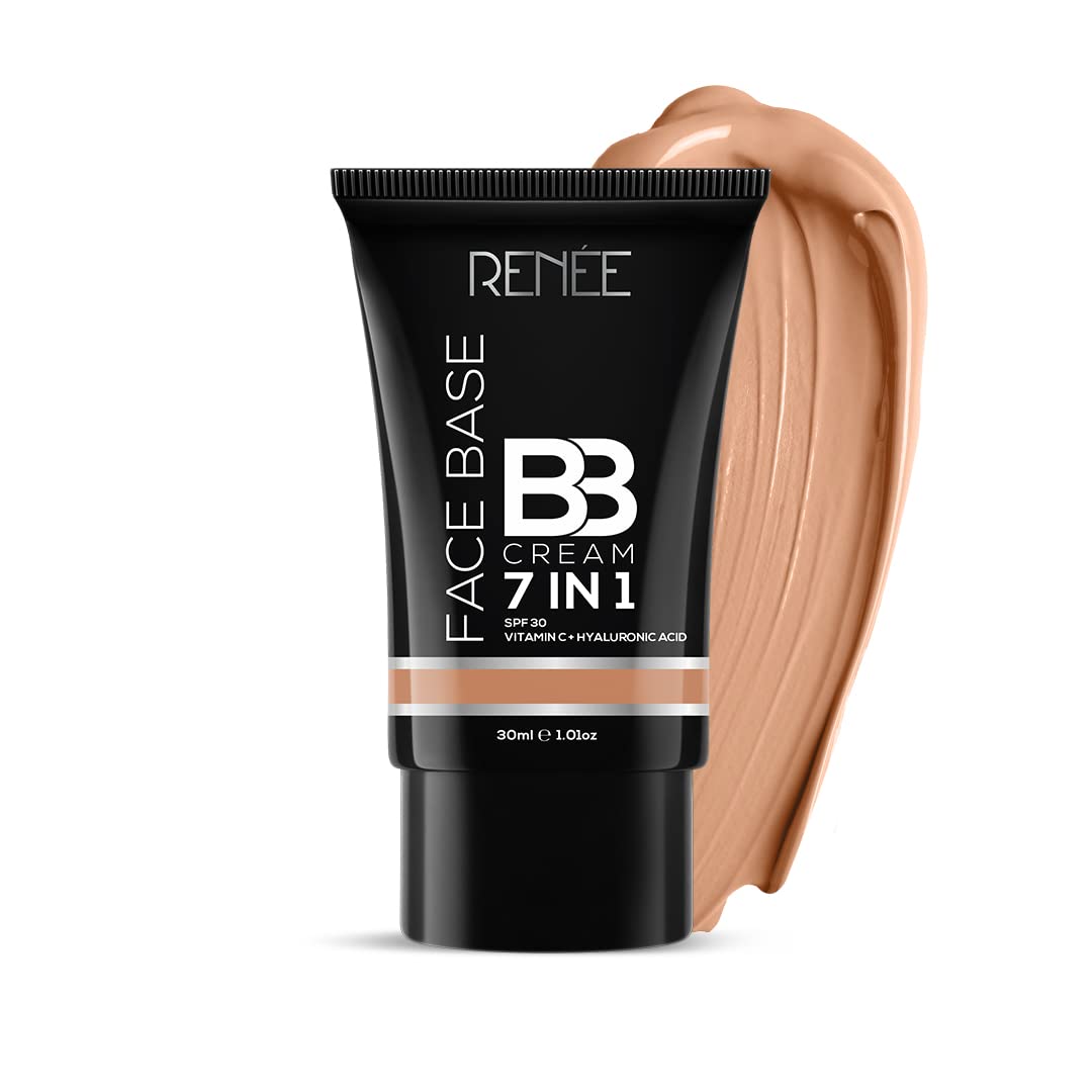 RENEE Face Base Bb Cream 7 in 1 With Spf 30 Pa+++ Truffle 30ml| Enriched With Hyaluronic Acid & Vitamin C| Hydrates, Nourishes & Smoothens Skin