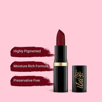 Iba Pure Lips Moisture Rich Lipstick for Women- A72 Maroon Burst, 4g | High Glossy, Creamy Finish & Smooth Texture| Hydrated Lips | Enriched with Vitamin E, Coconut Oil & Shea Butter | Intense Colour & Highly Pigmented | Lip Makeup