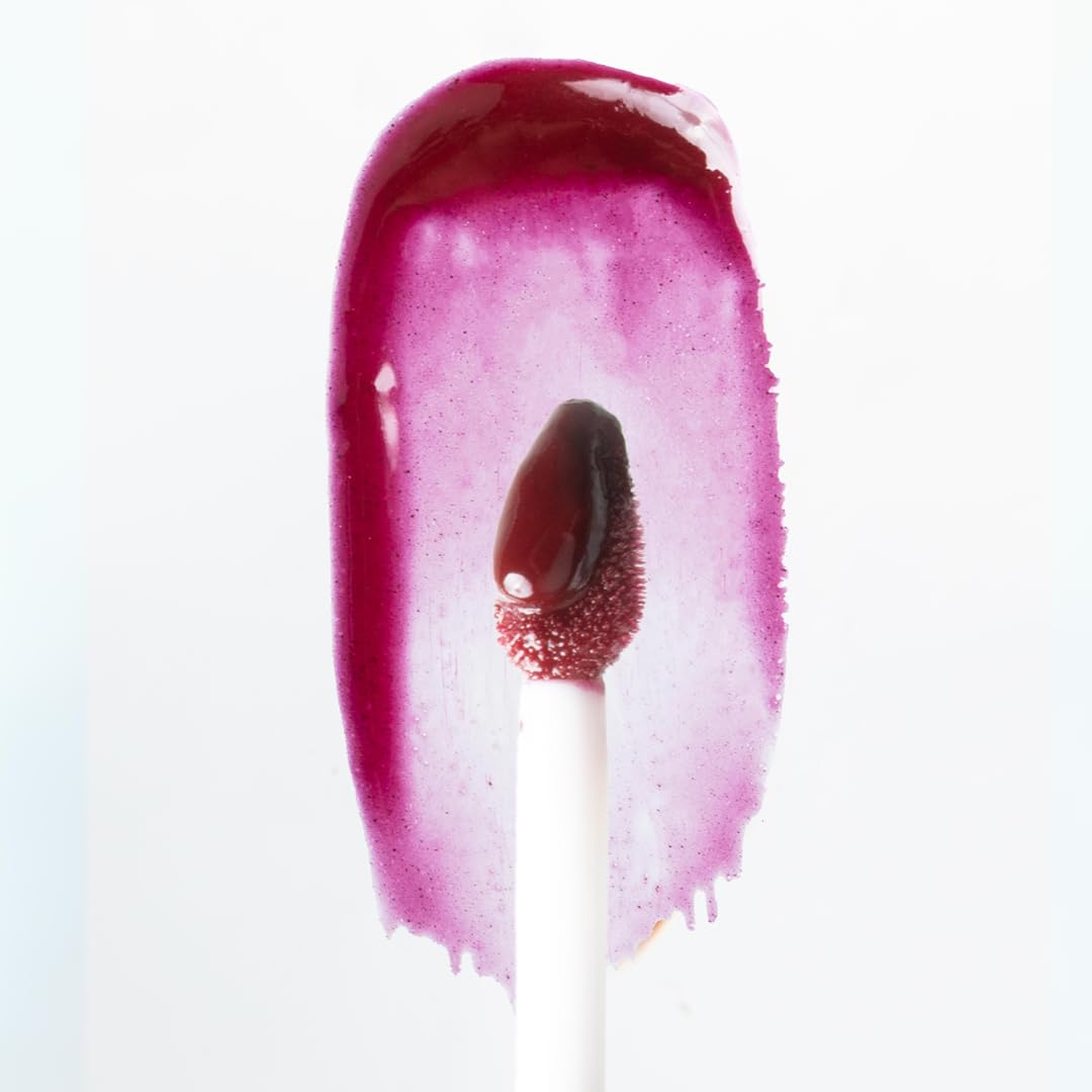 MyHues HyGlow Lip Elixir, Lip Gloss and Oil Hybrid, Nourishing Jojoba, Almond, Squalane 100% (Plant Derived), Shea Butter, Moisturizing, Buildable Colour, Glossy Finish (Deep Burgundy (Noor))