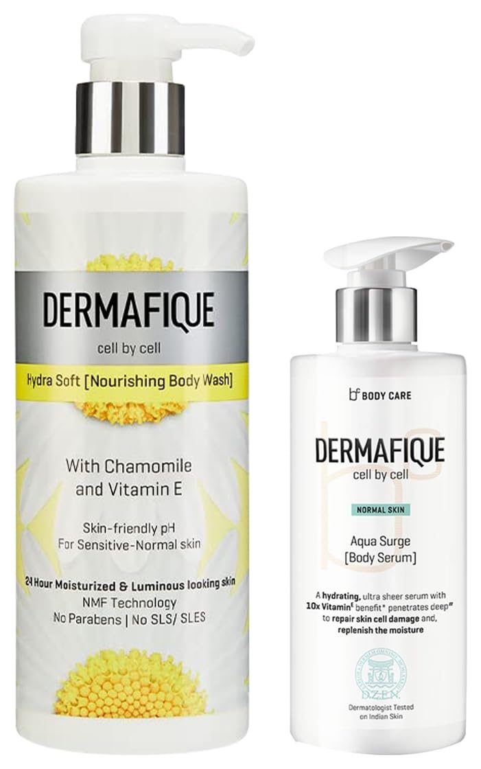 Dermafique Aqua Surge Body Serum with Shea Butter 300ml Body Lotion Hydra Soft Nourishing Body Wash – 500ml