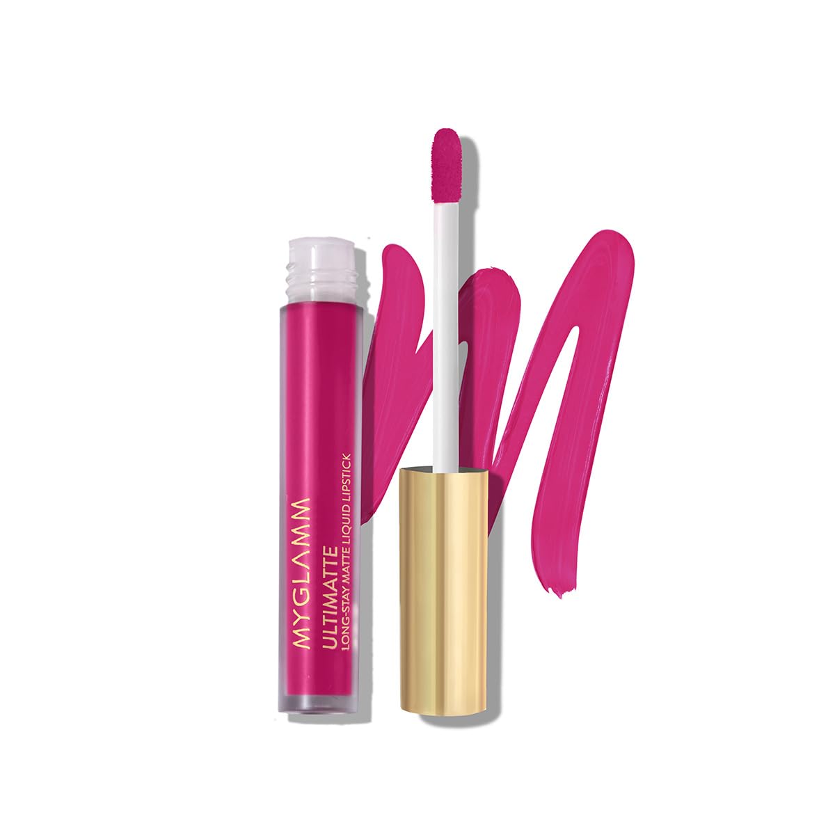 MyGlamm Ultimatte Long Stay Matte Liquid Lipstick - Fuchsia Siren (Pink) | Long Lasting Lipsticks for Women with 8hr Stay | No-Smudge & Waterproof | Intense Colour | Moisturising Formula | 2.5ml