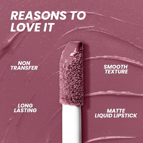 Seven Seas Mocha Lips Matte Liquid Lipstick | Non-Transfer Liquid Lipstick | 12 Hours Long Lasting | Highly Pigmented | Intense Color Payoff | Smudgeproof Liquid Lipstick for Women (207, 4ml)