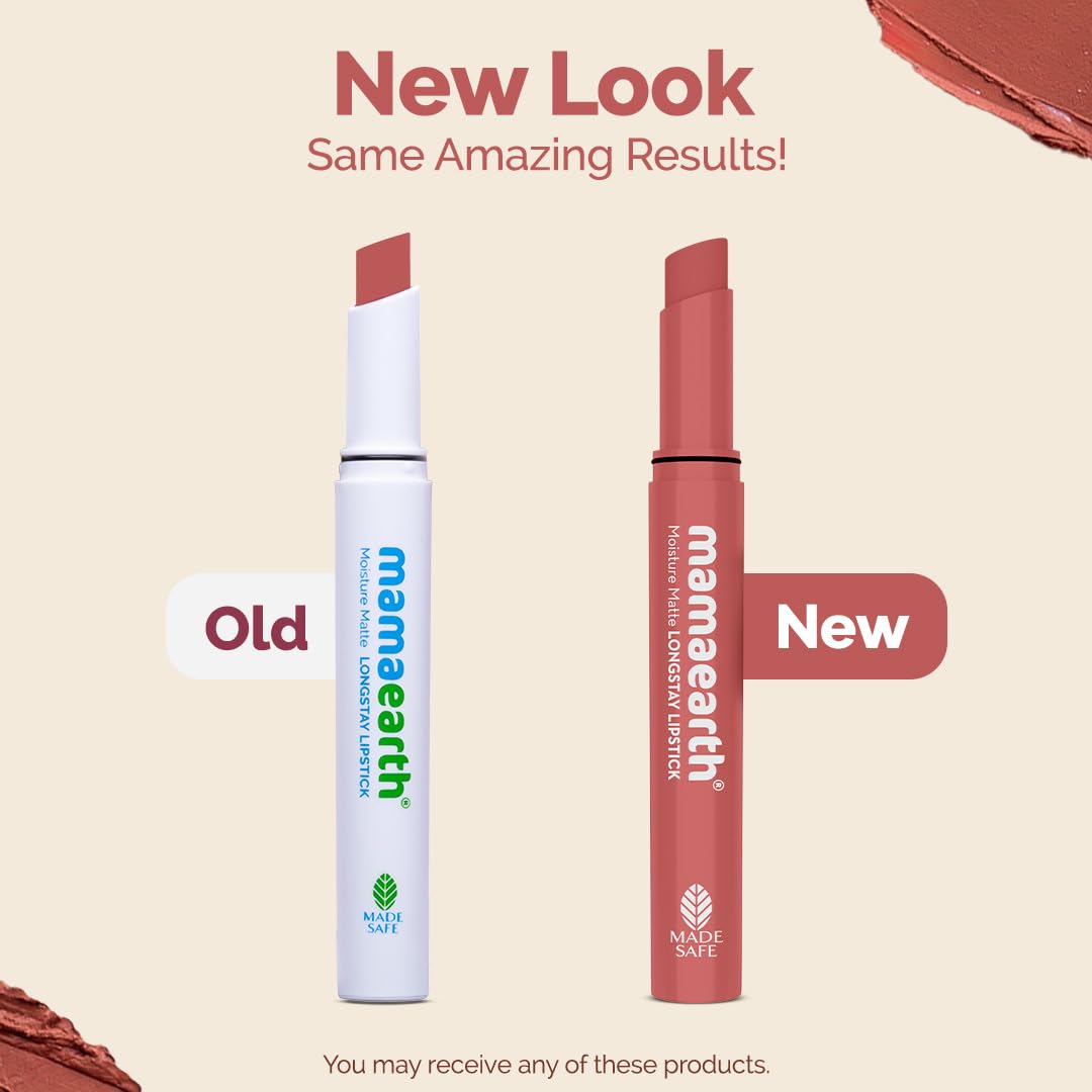 Mamaearth Moisture Matte Longstay Lipstick With Avocado Oil & Vitamin E For 12 Hour Long Stay-05 Bubblegum Nude - 2 G