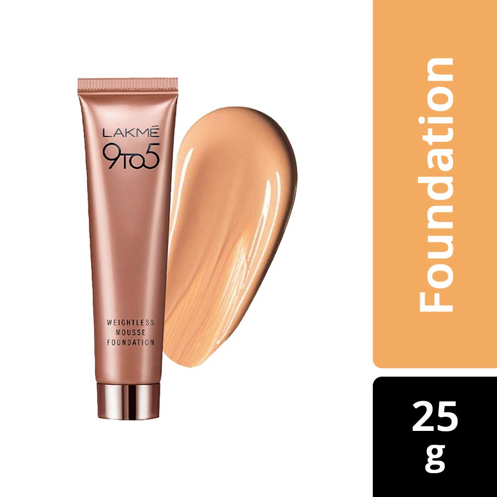 Lakmé 9 To 5 Flawless Matte Complexion Compact, Almond, 8g & 9 To 5 Weightless Full Mousse Foundation, Beige Vanilla, 25g (All Skin Type)