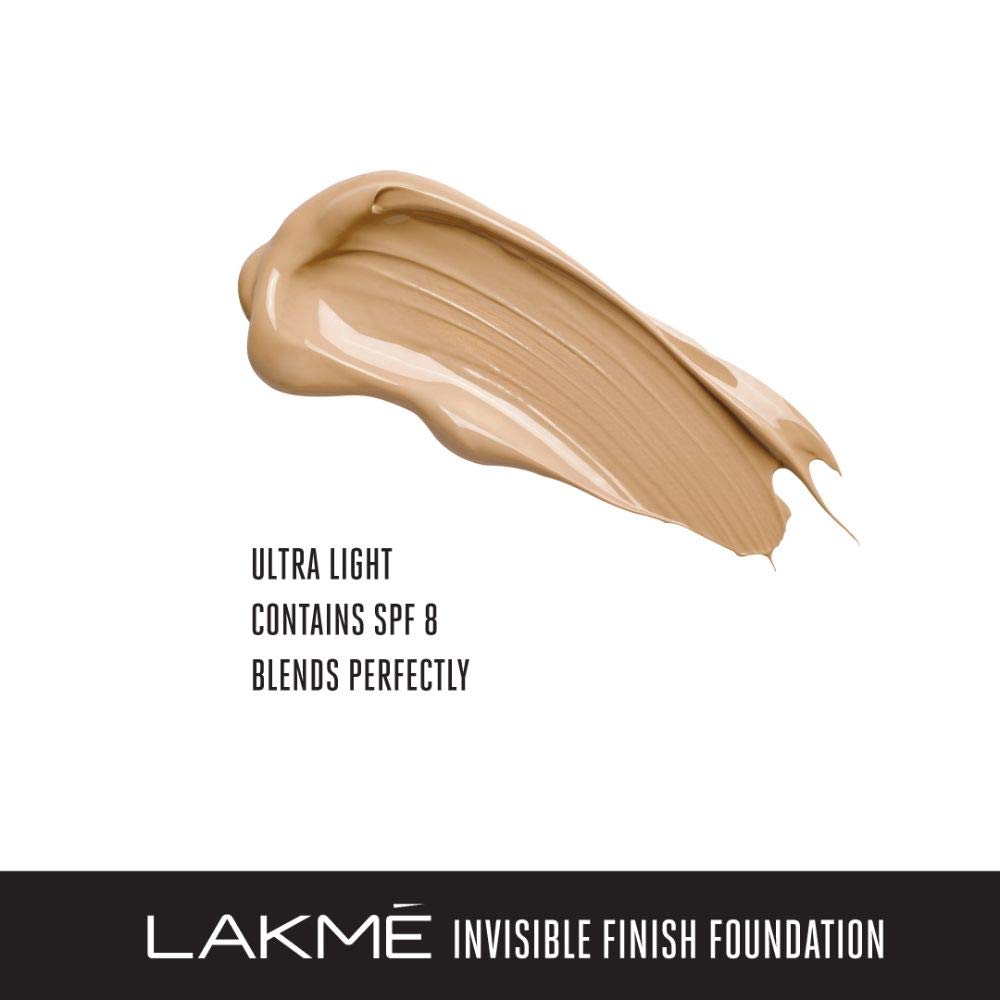Lakmé © Invisible Finish Spf 8 Natural Liquid Light Coverage Foundation, For All Skin Shade 01, 25Ml And Lakmé © Invisible Finish Spf 8 Coverage Foundation, Shade 04, 25Ml, 2 Count