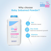 Sebamed Baby Powder| Olive Oil, Allantoin|Keeps newborn’s skin fresh|absorbs sweat|200 gm