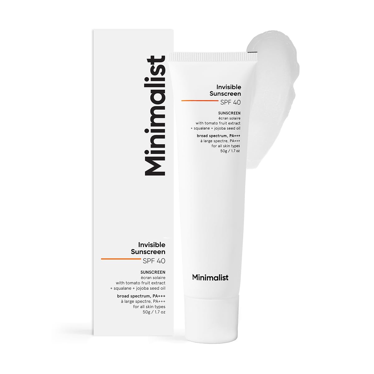 Minimalist UV Protection Invisible Sunscreen SPF 40 PA+++ for Oily Skin | | Ultra Light Sunscreen Gel with Matte Finish | Clinically Tested in USA (In-Vivo) | No White Cast | Sweat Resistant, Water Resistant | For Women & Men | 50 gm