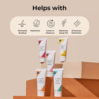 Fix My Curls Complete Curl Care Travel Kit| Cleansing Shampoo, Moisturizing Shampoo, Hydrating Conditioner, Hair Butter & Curl Quenching Gelly for Soothing, Moisturized & Defined Curls|100ml Each