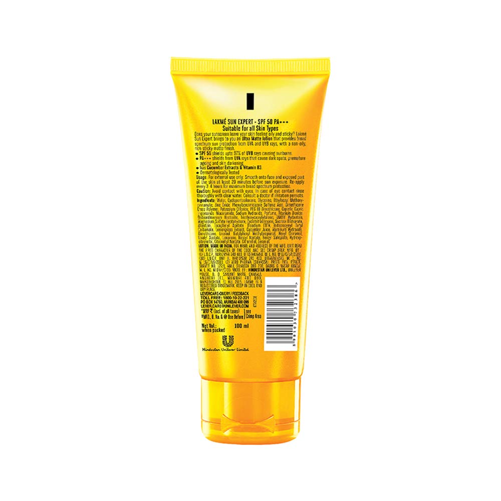 Lakmé Sun Expert SPF 50 PA Fairness UV Sunscreen Lotion, 100ml And Lakmé Peach Milk SPF 24 PA Sunscreen Moisturiser, 200 ml