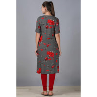 in. fuse by Shoppers Stop Printed Rayon Round Neck Womens Hi Low Kurta