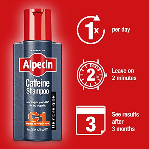 Alpecin C1 Caffeine Anti Hair Fall Shampoo 250ml | Scalpe Shampoo for Hair Fall Control | Natural Hair Growth Shampoo Strengthen Hair Growth and Reduces Hair Loss | Energizer Strong Hair Vitalizer